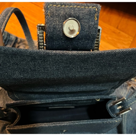 MANGO ~Denim Rhinestone Buckle Bag (NWT) - Picture 12 of 15